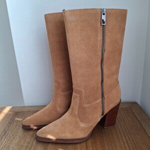 (NEW) Franco Sarto / jaxon mid calf suede boots (camel) / women's 8.5